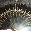 Close up of repeated gold floral design on slats