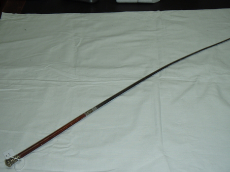 Crop total length wooden handle and leather whip end