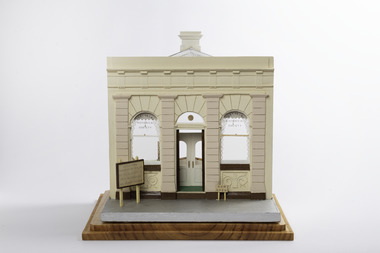 Facade of model of museum in Bank Street