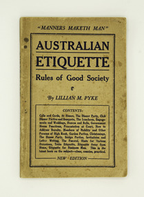 Early paperback style book  with title and contents summary typed on front 