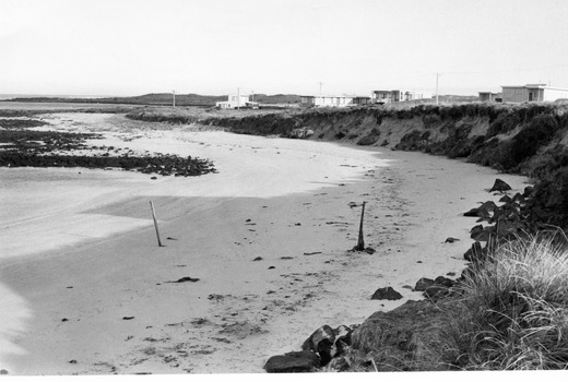South beach with houses in background
