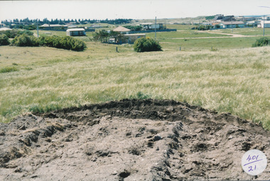 Earthworks in foreground with some housing on the South beach estate in background