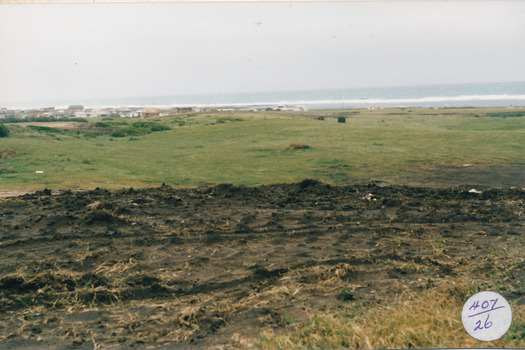 Earthworks on hill with south beach estate in distance