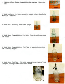 a description by previous owner and photograph of each bottle