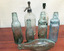 Cordial bottles of various shapes and sizes