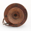 Wooden rectangular device with cone shaped speaker/microphone at one end.