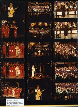 Noel Watson, Debbie Byrne and Jeff Phillips on Carols by Candlelight stage