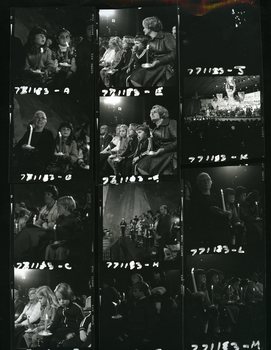Images of people in the crowd, old and mainly young