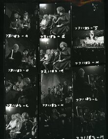 Images of people in the crowd, old and mainly young