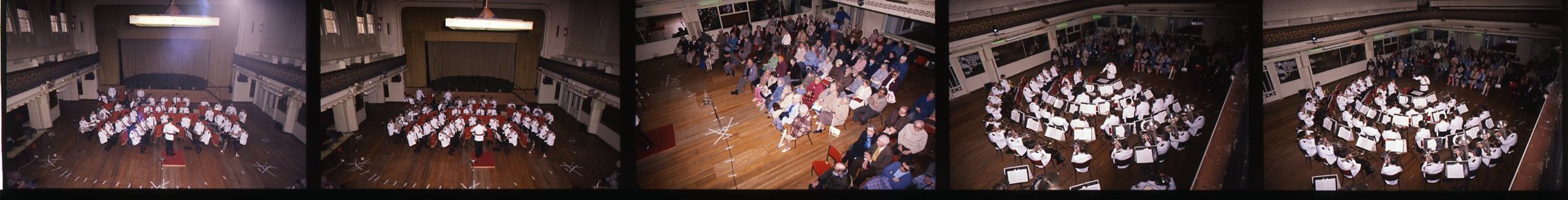 Choir and band members crowd in Ormond Hall for rehearsals