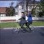 Hubert Opperman and Arthur Wilkins riding a tandem bicycle
