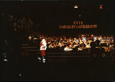 Santa walking out on stage
