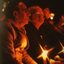 Two older people in the audience holding candles