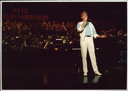 Simon Gallaher singing on stage