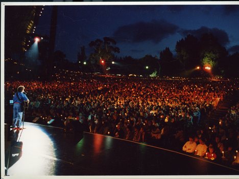 Normie Rowe singing on stage