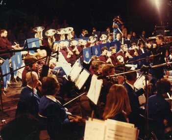 View of Salvation Army band orchestra from side