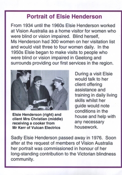 Description panel that sat next to Elsie Henderson's portrait