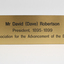Shiny plastic rectangle with name and role in Association