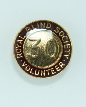 Round badges with '30' on gold background