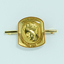 Raised image of woman with bowed head on tie pin