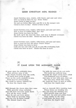 Words to Good Christian Men, Rejoice and It Came Upon the Midnight Clear