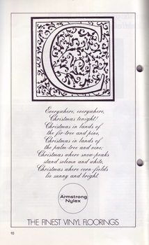 Ornately drawn C above Christmas poem quote from Armstrong Nylex