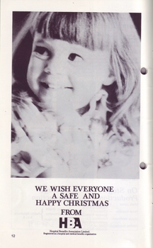 Blurred image of young girl with Christmas greetings from HBA