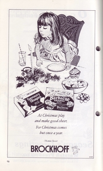 Illustration of girl leaning over table with Brockhoff Shapes, to blow out a candle
