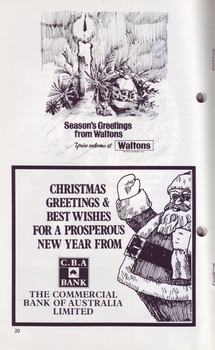 2 drawings - one of Santa (CBA Bank) and candles (Waltons)