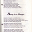 Words to White Christmas and Away In A Manager