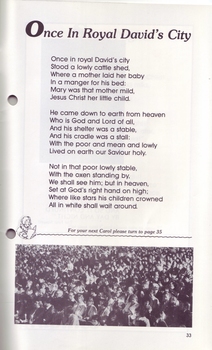 Words to Once In Royal David's City and image of Carols audience