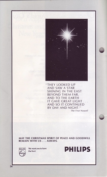 Christmas message from Philips and illustration of star in night sky