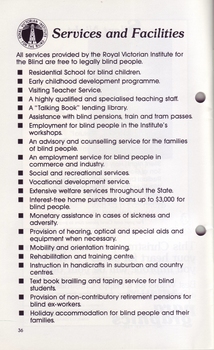 List of RVIB Services and Facilities
