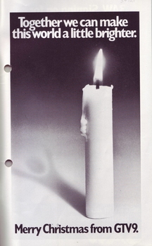 Christmas message from GTV9 and picture of lit candle