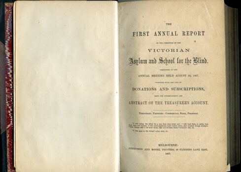 Front page of Board of Management report to subscribers