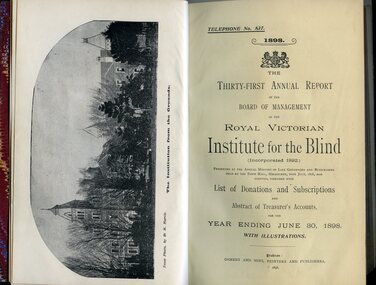 Title page of report and picture of building from St Kilda Road