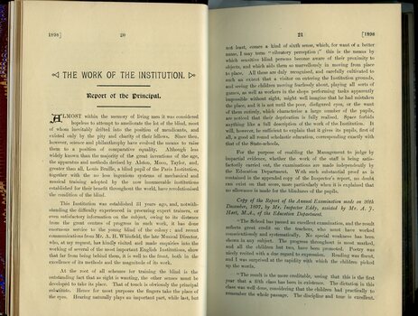 Report of the principal on the work of the institution