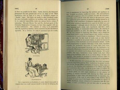 Principal's report continued, including illustration of dictation and transcription