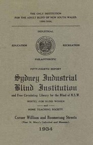Text, Sydney Industrial Blind Institution annual reports 1930-1934, 1930-1934