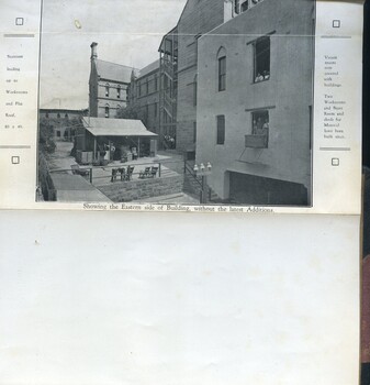 Photograph of eastern side of building and courtyard