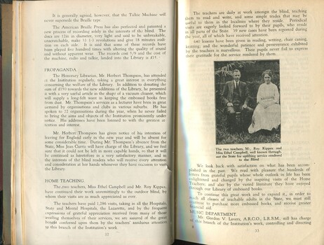 Board of Management report for the year ended 1935 and Roy Kippax and Ethel Campbell