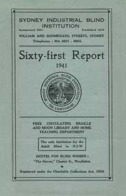 Text, Sydney Industrial Blind Institution annual reports 1941-1944, 1941-1944