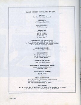 Braille Writers of NSW office bearers and senior staff 