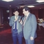 Bob Davis speaking to a younger man