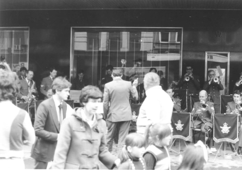 RAAF band playing in Bourke St Mall