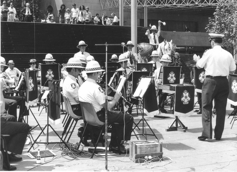 Victorian Police Band plays in City Square
