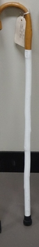 White cane with unpainted handle and rubber tip