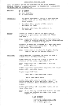 Typed meeting minutes on white paper