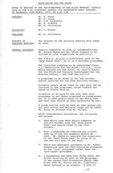 Typed meeting minutes on white paper