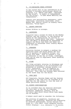 Typed meeting minutes on white paper